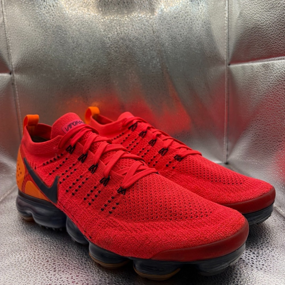 Size 12.5 Nike‎ Air VaporMax 2 Flyknit Red Orbit Mens Runninng Shoes AR5406-600